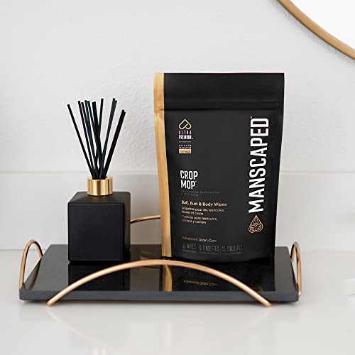 Manscaped™ Crop Mop™ On-The-Go Individually Wrapped Ball Wipes, Anti-Chafing Male Hygiene Body Wipes, Cleaning Wipe Designed For The Male Groin Area With Refreshing Aloe Vera, 15 Pack #TOP1