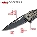 Tac-Force Folding Pocket Knife, 3.25-inch Serrated Blade, Grey Camo Aluminum Handle, 7.75-inch Overall Length TF-705GC
