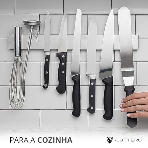 Barra Magnética para Facas Cuttero em Aço Inoxidável 40cm Cuttero