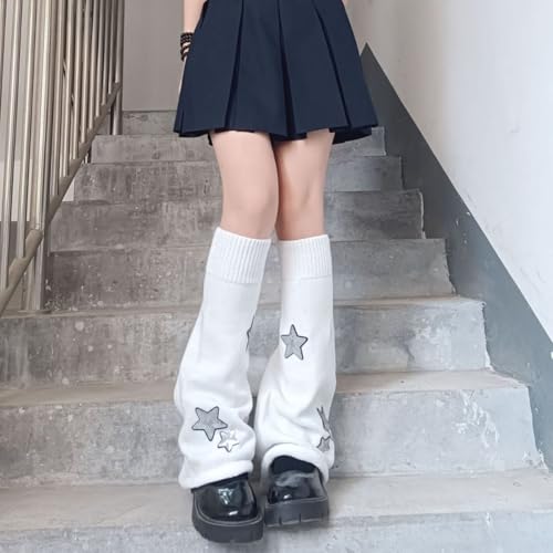 Sexybody Women Leg Warmers Y2K Kawaii Star Print Socks Goth Harajuku Lolita Stylish Cute Japanese Legwarmers Cover for Girls2