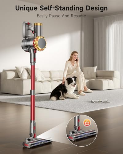 Image of AIPOWAY Cordless Vacuum Cleaner, 185AW Suction, 65 Mins, Anti-Tangle