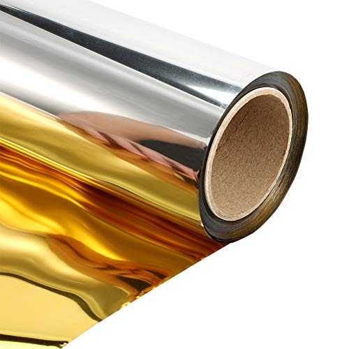 3×33 ft Wedding Mirror Aisle Runner Double Sided Gold-Silver Aisle Runner Rug for Indoor Outdoor Wedding Graduation Party Birthday