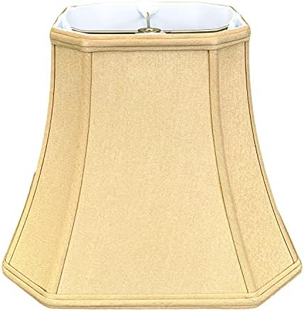 Royal Designs Square Cut Corner Bell Lamp Shade, Antique Gold, 7.5 x 12 x 10.25