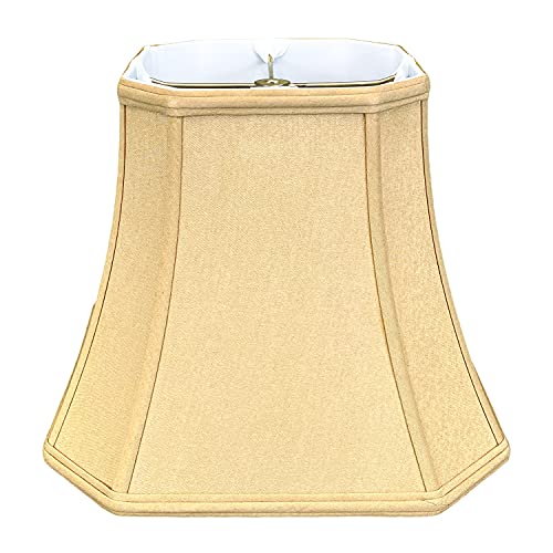 Royal Designs, Inc BS-705-14AGL Royal Designs Square Cut Corner Bell Lamp Shade, Antique Gold, 8" x 14" x 9.5", 8 x 14 x 9.5