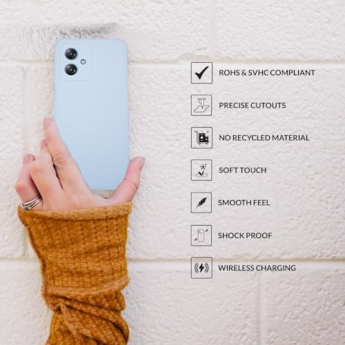 Image of SPRIG Compatible with Moto G54 Premium SilkTone Back Cover Drop Tested Shock Proof Mobile Case for Men, Women, Boys and Girls with Camera Protection (Light Blue)