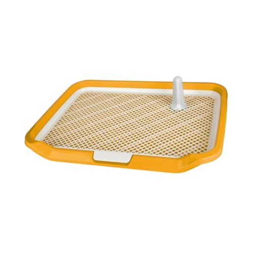 Generic Mesh Grids Dog Toilet, Litter Tray, Low Entry, Open Top Box, Reusable Dog Potty Pad Toilet for Indoor Outdoor, Yellow
