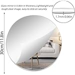 30 cm Selbstklebender Glasspiegel, Runder Glas Spiegel, Großer Wandspiegel Runder Spiegel 2mm Dekorativer HD Wandspiegel Schminkspiegel für Badzimmer, Ankleidezimmer, Wohnzimmer – Bild 2