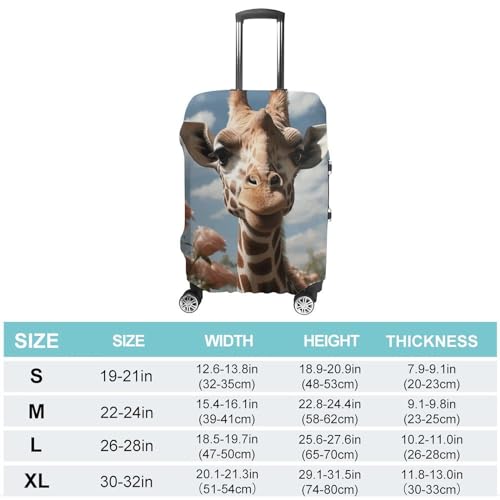 Beautiful Giraffe Luggage Covers Tsa Approved Suitcase Cover Elastic Washable Luggage Sleeve Carry on Cover Protector Anti-Scratch Suitcase Protector Fits 19-30 Inch Case(M)2