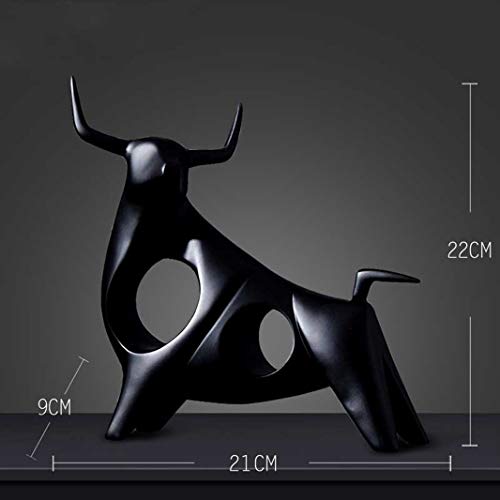 GEPIJPGEKH Handmade Porcelain Crafts Cow Statues Modern Figurine Fashion Office Shelf Decor Ornament