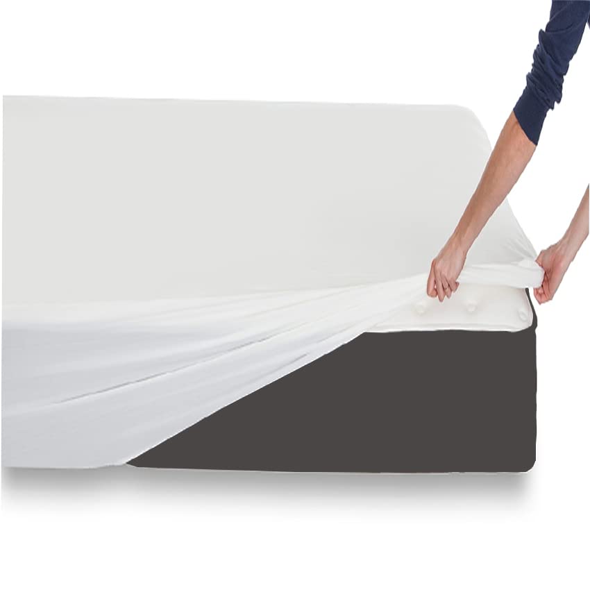 Fitted Bottom Sheet King Size –King Fitted Sheet Only – Fitted Sheets for King Size Bed – Fitted Bed Sheets Sold Separately Single Sheet Set –Mattress Sheet Cover 18 Inch White Solid