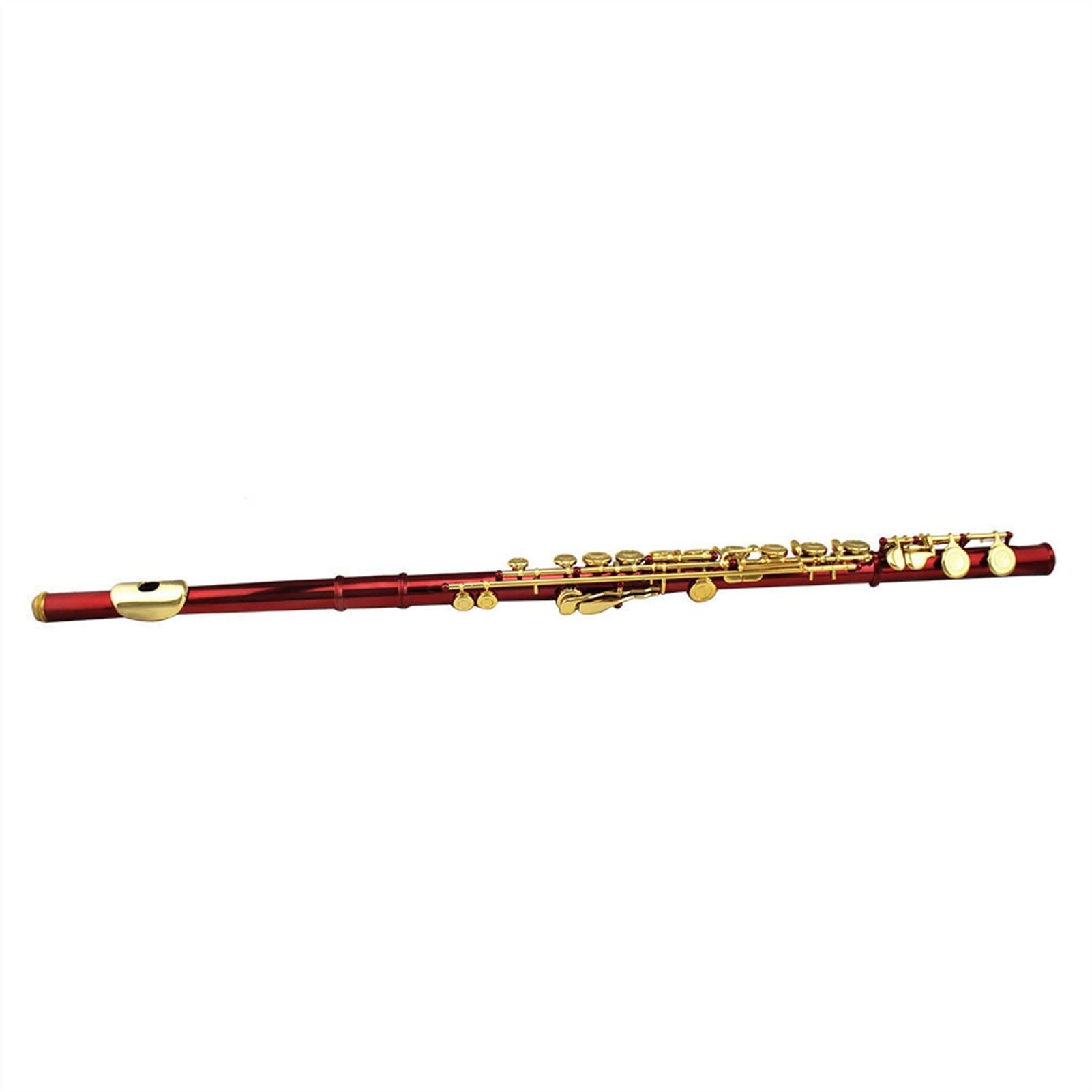 ZUZU Flauta Dominante Chapada En Oro del Cuerpo del Color Rojo del Agujero Cerrado del Grado Intermedio 16 Kit Flauta