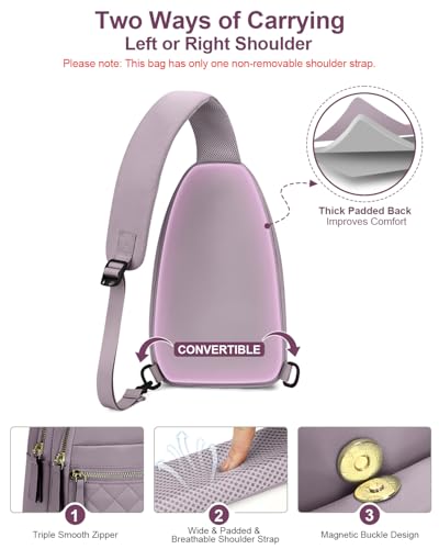 Image of Capolo Sling Bag for Women Men Waterproof Crossbody Bags for Women Trendy Casual Fanny Pack with Convertible Shoulder Strap Chest Bag for Travel Hiking(Purple, Medium)