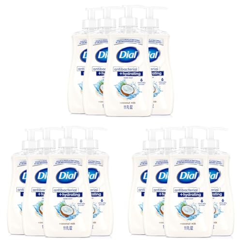 Image of Dial Antibacterial Hydrating Liquid Hand Soap, Coconut Milk, 11 Ounce (Pack of 12)