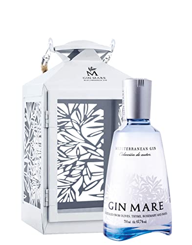 Gin Mare Mediterranean Gin - Premium Mediterranean Gin with Natural Botanics, Presented as a Metallic Lighthouse, perfect as a Gift Pack - 42,7% Vol - 700 ml
