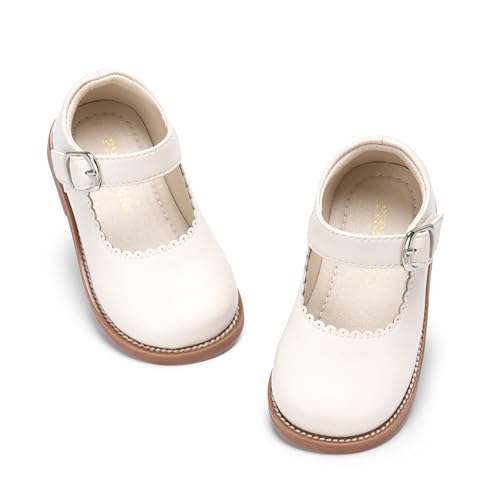 Image of PHIRAMIN Toddler Girl Mary Jane Student Oxford Shoes-Little Girl School Uniform Shoes for Wedding Party