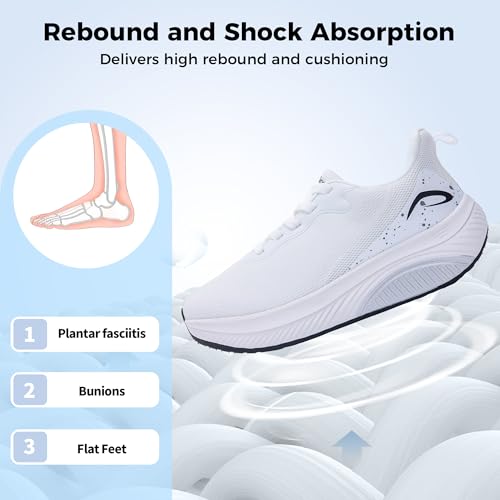 Image of RomenSi Wide Toe Box Shoes Women Arch Support Walking Shoes Comfortable Wide Width Tennis Sneakers for Plantar Fasciitis Relief US 6-11