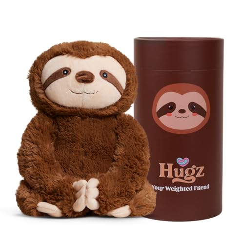 Image of Hugz Official Sid The Sloth - Premium Weighted Stuffed Animal Plushie 3.8 lb for Adults & Kids - Microwavable - Heatable & Coolable - Super Soft Fur - Gift Ready Tube Packaging