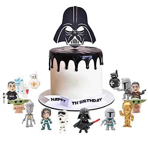 Shunhong 14Pcs Cake Topper For Star Wars,Theme Party Supplies For Star Wars , Children's Birthday Cake Decoration. #TOP3