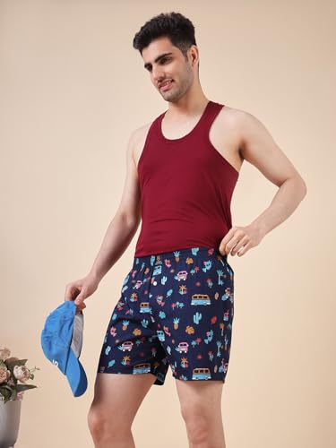 Image of Urban Scottish Ultra-Comfortable Men's Boxer Pants (Pack of 4), 100% Cotton with Stylish Print, Soft & Stretchy Elastic Waist Band, Dynamic Movement & Hardwearing Stitching,Breathable Gentle Snug Fit