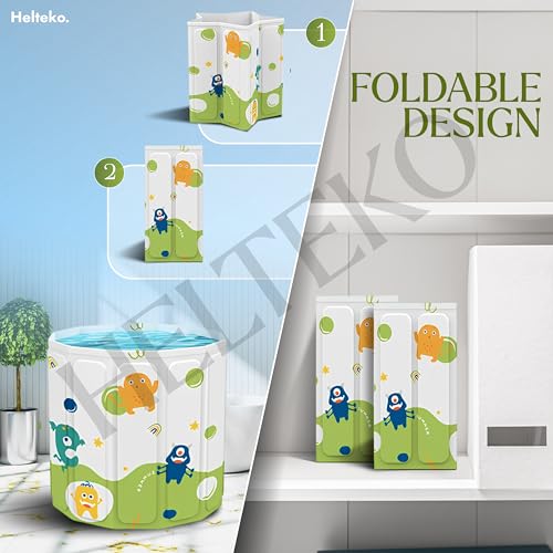 Image of Helteko Bath Tub for Adult for Bathroom, Foldable Tub for Home Use with Drainage Hole, Thickened Insulated Ice Bath Tub, Inflatable BathTub for Adults, Ice BathTub for Adults (Corona)
