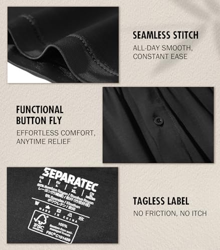 Separatec Mens Boxer Shorts Soft Rayon Made from Bamboo Boxers for men Loose Breathable Cooling Men's Underwear 3 Pack4