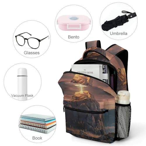 Jesus Cross 3D Print Backpack Lightweight Laptop Backpack Casual Bag Travel Daypack for Women Men4