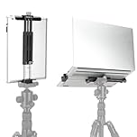 koolehaoda Aluminum iPad Tripod Holder Mount Adapter w 2 Acra Dovetail Mounts, 1/4" Screw & Cold Shoe (13.8-33.5CM) Adjustable Universal Tablet Clamp Video Recording for iPhone iPad Air Mini
