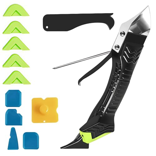 Kit d'outils de retrait de silicone : 12 pièces en plastique extracteur de silicone, 5 en 1 couteau à joints, grattoir à joints, outil multifonction pour enlever les joints en silicone, pour cuisine