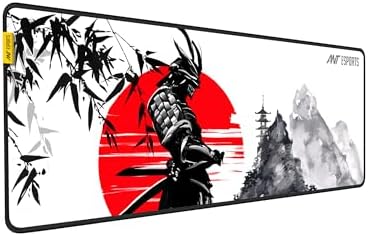 Ant Esports Ninja Unique Mouse Pad Gaming Mouse Pad Extended Mouse Mat for Mouse Keyboard with Stitched Edges Waterproof Non-Slip Base Mousepads for Office Home Shop Gaming Extra Large_White