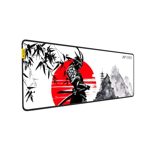 Image of Ant Esports Ninja Unique Mouse Pad Gaming Mouse Pad Extended Mouse Mat for Mouse Keyboard with Stitched Edges Waterproof Non-Slip Base Mousepads for Office Home Shop Gaming Extra Large White
