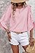 EVALESS 3/4 Length Sleeve Womens Tops Dressy Casual Blouses Cute Crewneck Ruffle Sleeve Shirts Fashion 2026 Spring Summer Outfits Business Work Tops Women's Clothes Pink Large
