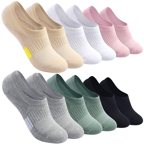 Blu Ninfee Sneaker Socken Damen 39-42 35-38, Gepolsterte F&uuml;sslinge F&uuml;&szlig;linge Sneakersocken Herren 6 Paar, Atmungsaktive Sportsocken Laufsocken Rutschfest mit Silikonpad