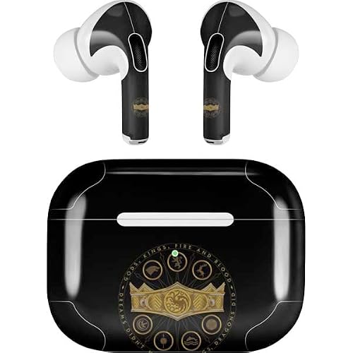 Skinit Decal Audio Skin Compatible with AirPods Pro 2nd Gen - Officially Licensed HBO House of The Dragon Crown and Sigils Design