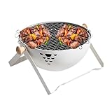 Holzkohlegrill – Ofen faltbar und tragbar | Holzkohlegrills mit Anti-Brenngriff – für Camping, Reisen, Picknick, Fleischkochen, Tee-Pfannen, Kochen