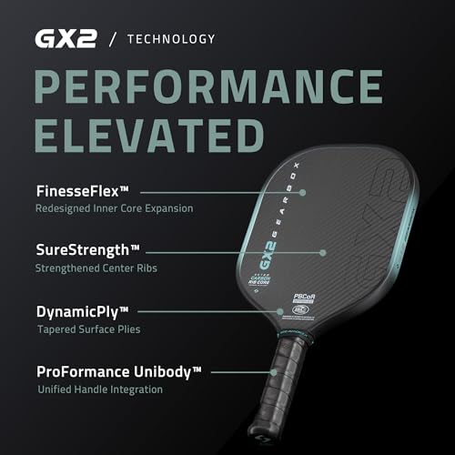 Image of Gearbox GX2 Pickleball Paddle - Carbon Fiber Face, SST 2.0 Power Core, High Spin & Control for an Exceptional All Around Paddle