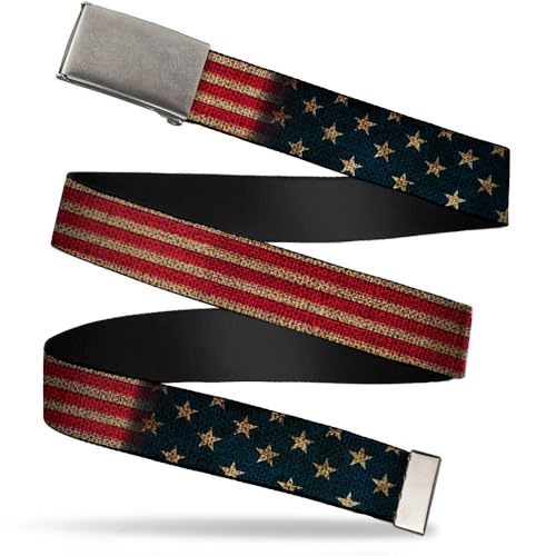 Buckle-Down Men's Web Belt United States, Multicolor, 1.5