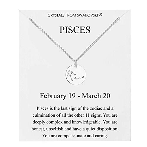 Philip Jones Vissen Star Sign Disc Ketting gemaakt met Oostenrijkse kristallen