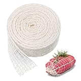 1 Rolle Schinkennetz zum Räuchern - Rouladennetz Rollbratennetz - Fleischnetz zum Räuchern 5m Länge, 18 Löcher | Ideal für Fleisch, Käse, Wurst