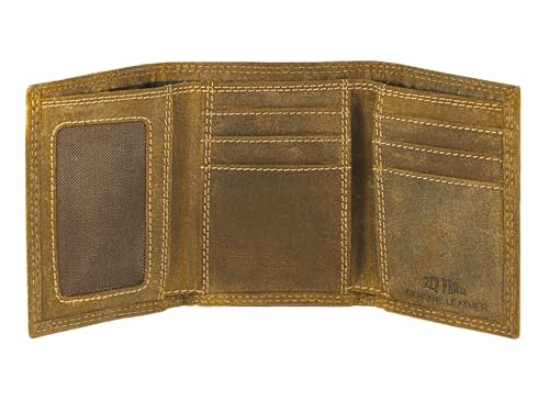 ZEP-PRO NCAA Georgia Bulldogs Vintage Tan Leather Trifold Wallet, Slim Stylish for Men3