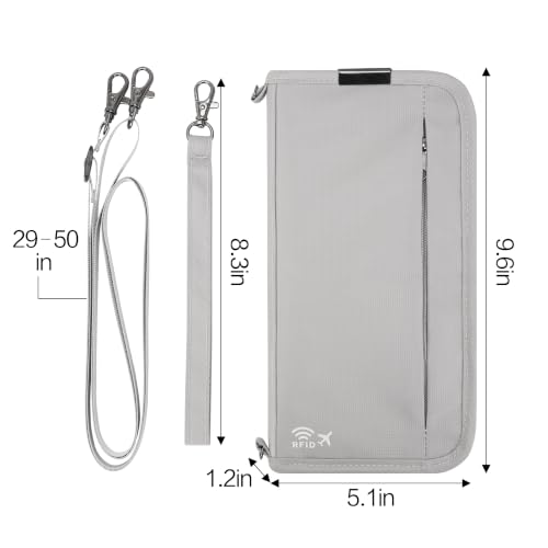 Image of Neck Wallet Lightweight RFID Blocking Waterproof Travel Pouch Passport Wallets for Women Men