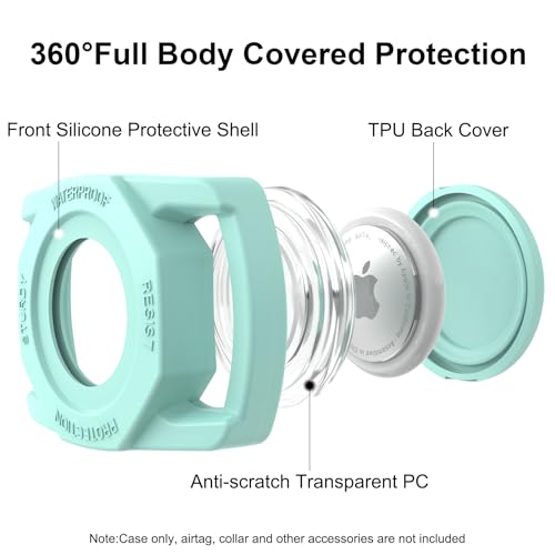 image for SANKALA Airtag Dog Collar Holder, [1 Pack] Waterproof Airtag Case for 