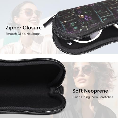 Image of Sunglasses Case with Belt Clip, Ultra Light Neoprene Zipper Soft Padded Glasses Case for Women Men