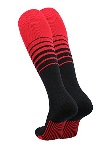 Tck Sports Elite Breaker Soccer Socks (Scarlet/Black, Medium) #TOP1