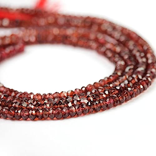 Garnet Micro Faceted Rondelles en pierre rouge pour bijoux DIY