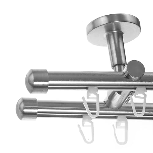 BASIT Innenlauf Gardinenstange 2 läufig Deckenmontage 200 cm...