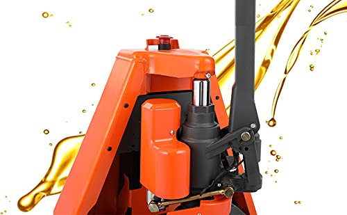 Tory Carrier Classic Electric Power Lithium Battery Pallet Jack/Pallet Truck 3300Lb Capacity 48" X27" Fork Length Used In Indoor Storage And Handling-Orange Style #TOP4