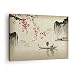 Impression sur toile - Image sur Toile - Un élément - Fleur Cerises Japon - 70x50cm - Decoration murale - Tableaux Décoration Moderne - Encadrée - Tableau Mural - Tableaux pour la mur - AA70x50-5020