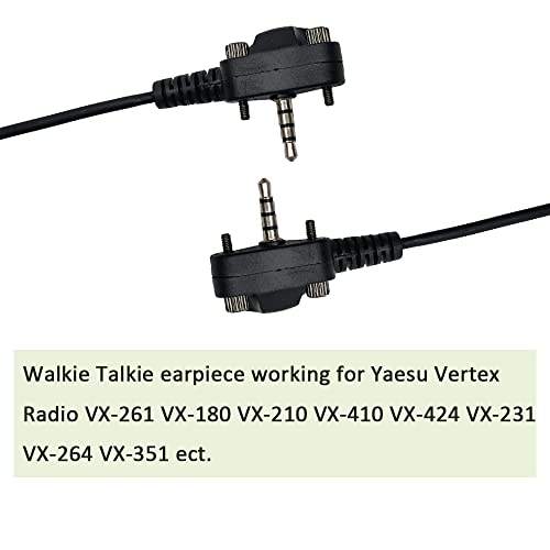 Image of Walkie Talkie Acoustic Tube Earpiece Headset with PTT Mic for Yaesu Vertex Standard VX-261 VX-230 VX-231 VX-298 VX-350 VX-351 VX-180 EVX-531 2 Way Radio 4Pack
