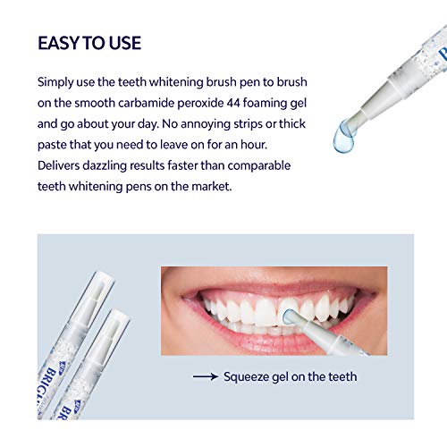 AsaVea Teeth Whitening Pen, 2 pens, More Than 20 Uses, Effective, Painless, No Sensitivity, Travel Friendly, Easy to Use, Beautiful White Smile, Natural Mint Flavor