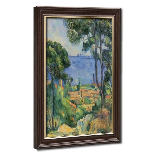 Impression Vue de L'estaque Cézanne avec cadre à suspendre - Idée cadeau pour esthète